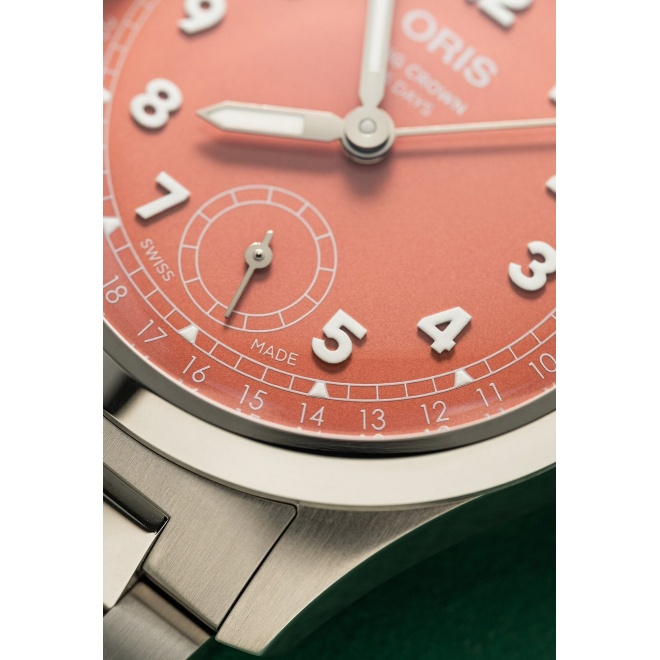 Oris Big Crown Pointer Date Calibre 403 ∅40 mm - 5 ATM, Esfera roja, brazalete de acero