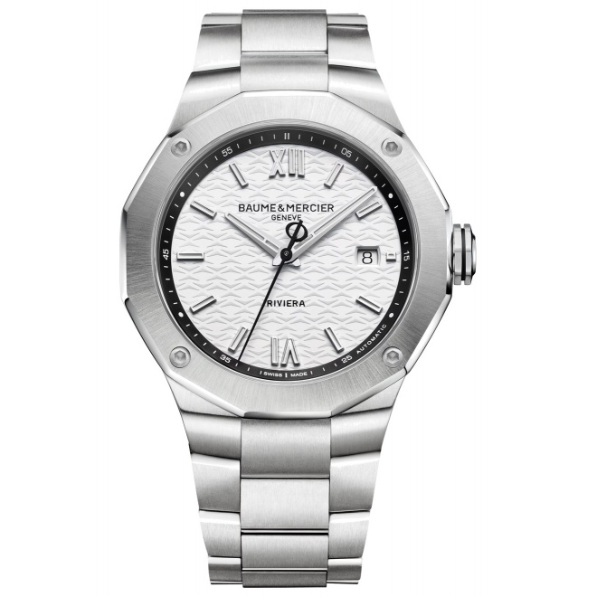 Baume & Mercier Riviera 10829 Automático ∅42 mm - 10 ATM, Esfera blanca, brazalete de acero