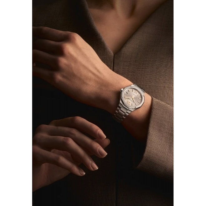 Baume & Mercier Riviera 10810 Cuarzo ∅33 mm - 5 ATM, Esfera plateada, brazalete de acero