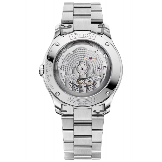 Baume & Mercier Clifton 10793 Automático ∅39 mm - 5 ATM, Esfera blanco roto, brazalete de acero