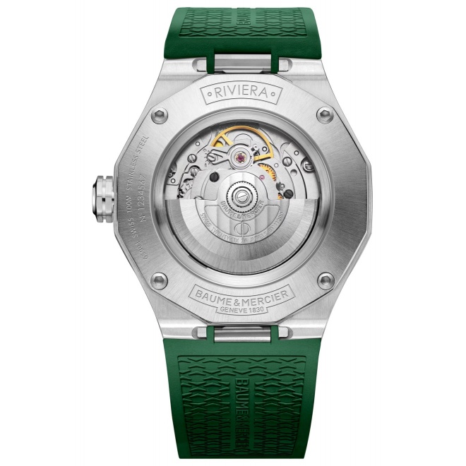 Baume & Mercier Riviera 10618 Automático ∅42 mm - 10 ATM, Esfera verde, correa de caucho verde