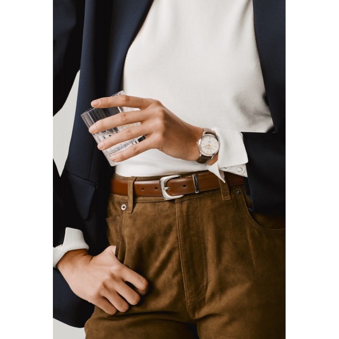 Baume & Mercier Clifton 10831 Automático ∅34 mm - 5 ATM, Esfera blanco roto, correa marrón