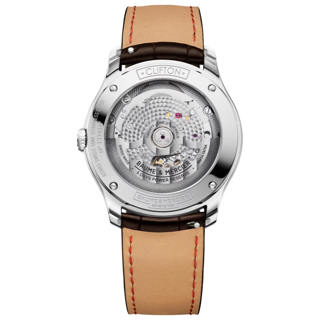 Baume & Mercier Clifton 10793 Automático ∅39 mm - 5 ATM, Esfera blanco roto, correa marrón