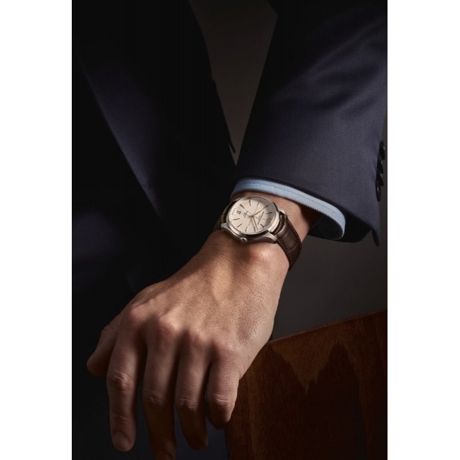 Baume & Mercier Clifton 10793 Automático ∅39 mm - 5 ATM, Esfera blanco roto, correa marrón