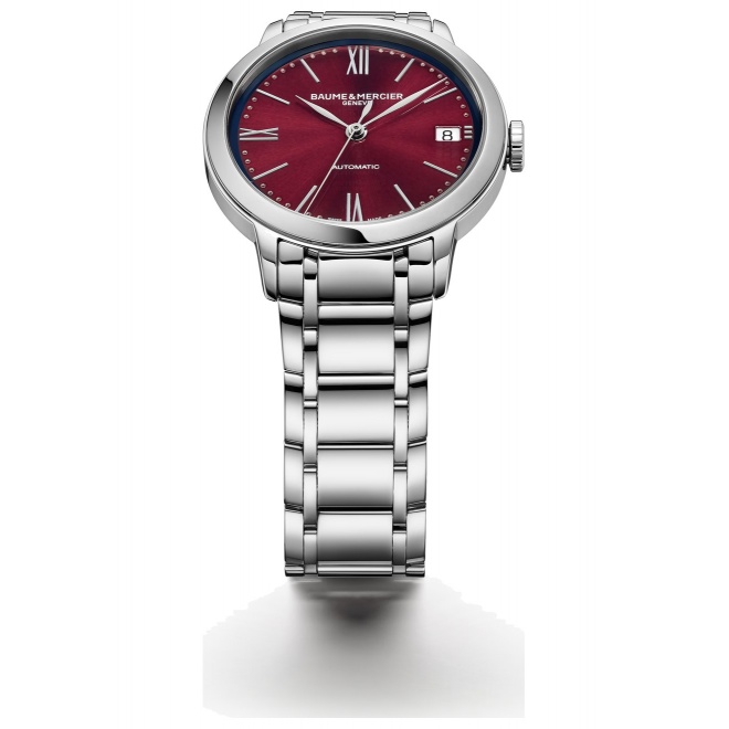 Baume & Mercier Classima 10691 Automático ∅34 mm - 5 ATM, Esfera burdeos, brazalete de acero