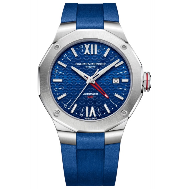 Baume & Mercier Riviera 10659 Automático GMT ∅42 mm - 10 ATM, Esfera azul, correa de caucho azul