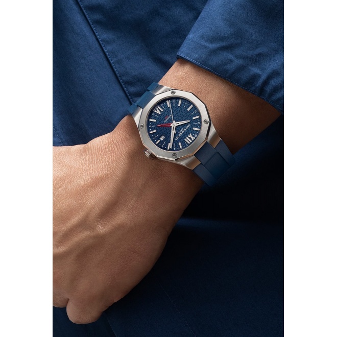 Baume & Mercier Riviera 10659 Automático GMT ∅42 mm - 10 ATM, Esfera azul, correa de caucho azul
