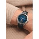 Baume & Mercier Clifton 10593 Automático Con día y Fase Lunar ∅42 mm - 5 ATM, Esfera azul, correa negra