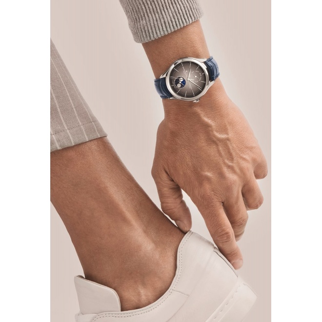 Baume & Mercier Clifton 10548 Automático Con día, fecha y Fase Lunar ∅42 mm - 5 ATM, Esfera gris, correa azul