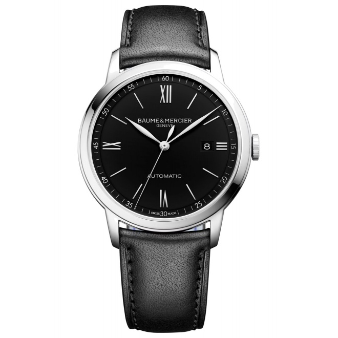 Baume & Mercier Clifton 10453 Automático ∅42 mm - 50 M, Esfera negra, correa negra