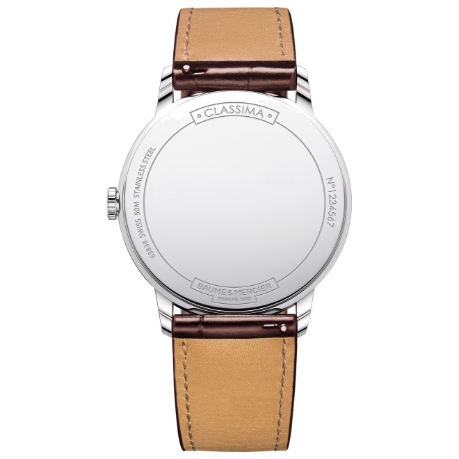 Baume & Mercier Classima 10415 Cuarzo ∅42 mm - 5 ATM, Esfera plateada, correa marrón