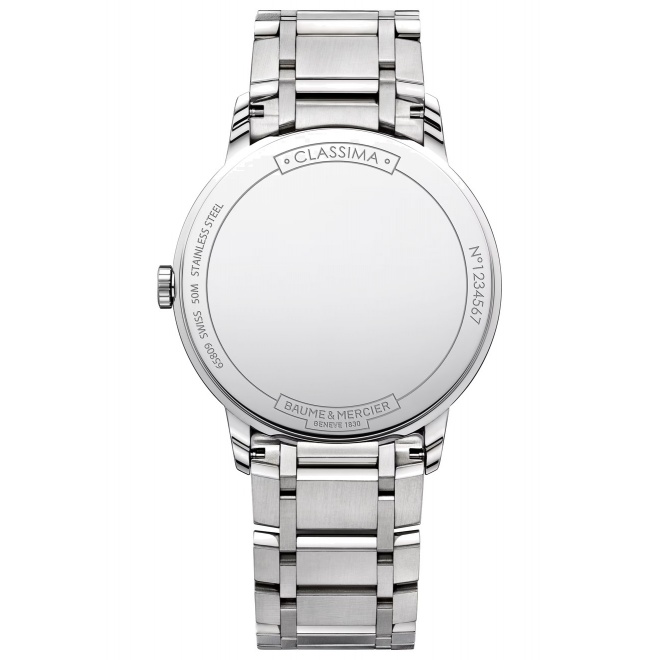 Baume & Mercier Classima 10354 Cuarzo ∅40 mm - 5 ATM, Esfera blanca, brazalete de acero