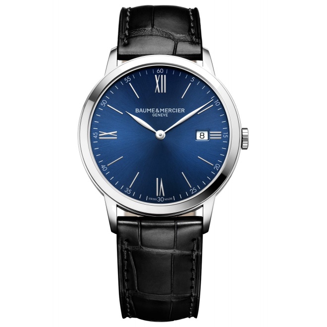 Baume & Mercier Classima 10324 Cuarzo ∅42 mm - 50 M, Esfera azul, correa negra