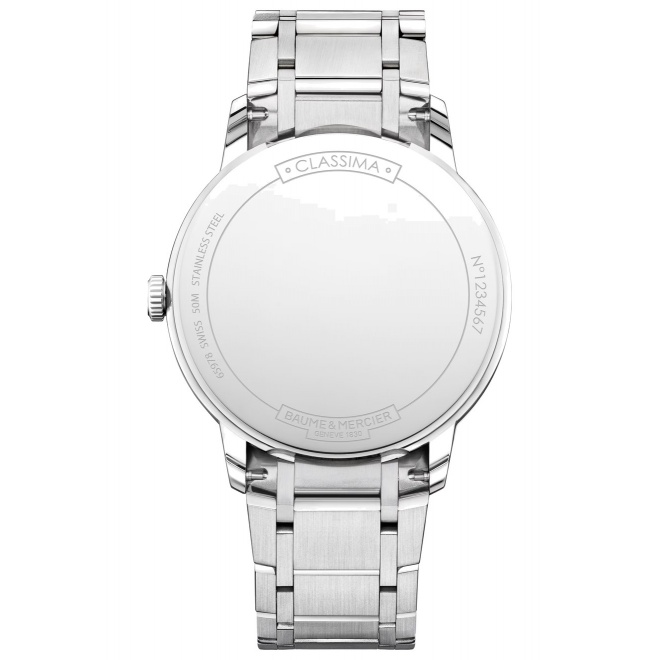 Baume & Mercier Classima 10883 Cuarzo, Fecha ∅40 mm - 5 ATM, Esfera plateada, brazalete de acero