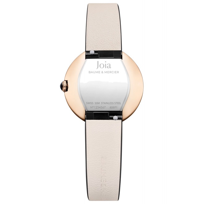 Joia de Baume & Mercier 10849 Cuarzo ∅28 mm - 5 ATM, Esfera plateada, correa negra