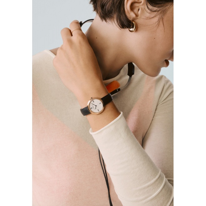 Joia de Baume & Mercier 10849 Cuarzo ∅28 mm - 5 ATM, Esfera plateada, correa negra