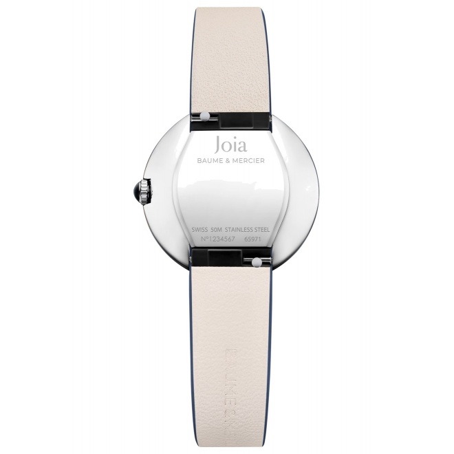 Joia de Baume & Mercier 10847 Cuarzo ∅28 mm - 5 ATM, Esfera plateada, correa azul