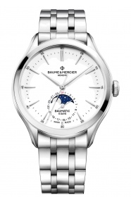 Baume & Mercier Clifton ∅42 mm - 5 ATM, Esfera blanca, brazalete de acero