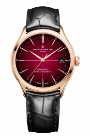 Baume & Mercier Clifton ∅39 mm - 5 ATM, correa de aligátor con escamas cuadradas semimate