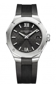 Baume & Mercier Riviera ∅36 mm - 5 ATM, Esfera negra, correa de caucho