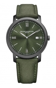 Baume & Mercier Classima ∅42 mm - 3 ATM, Esfera verde, correa de tejido