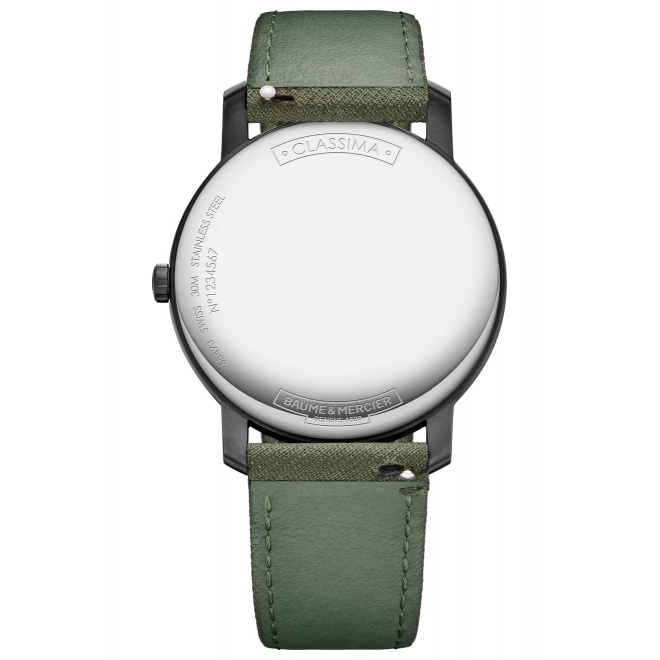 Baume & Mercier Classima ∅42 mm - 3 ATM, Esfera verde, correa de tejido