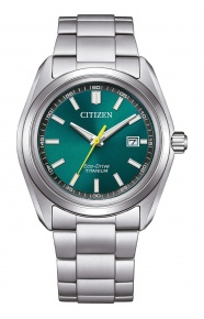 Citizen Super Titanium AW1900 ∅40 mm - 5 ATM, Esfera verde, brazalete de super titanium