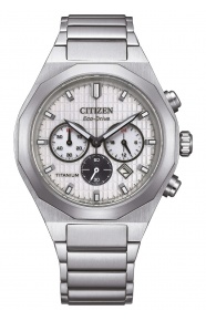 Citizen Chrono Super Titanium Zenshin Senkei ∅41 mm - 10 ATM, Esfera blanca, brazalete de super titanium