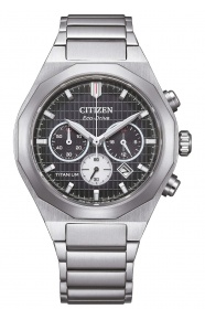 Citizen Chrono Super Titanium Zenshin Senkei ∅41 mm - 10 ATM, Esfera negra, brazalete de super titanium