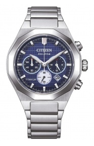 Citizen Chrono Super Titanium Zenshin Senkei ∅41 mm - 10 ATM, Esfera azul, brazalete de super titanium