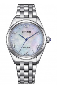 Citizen Lady ∅33 mm - 5 ATM, Esfera nácar blanco, brazalete de acero