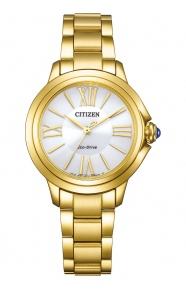 Citizen Lady ∅30,25 mm - 5 ATM, Esfera blanca, brazalete de acero