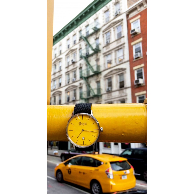 SSTT Watch Spring ST & Thompson ∅40 mm - 10 ATM, Esfera amarillo cobra, brazalete DE acero