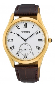 Seiko ∅39 mm - 5 ATM, Esfera blanca, correa de piel de vaca - SRK050P1