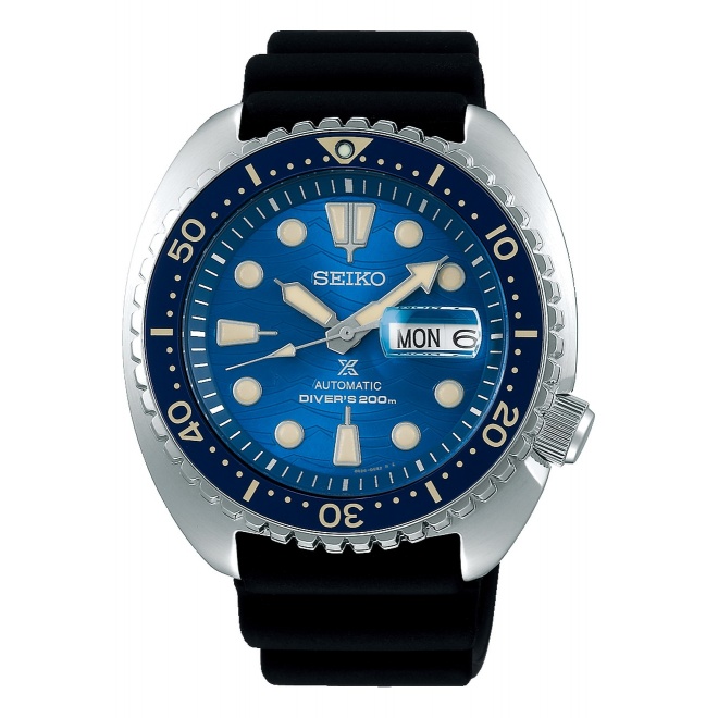 Seiko Prospex Mar ∅45 mm - 20 ATM, Esfera azul, correa de silicona - SRPE07K1