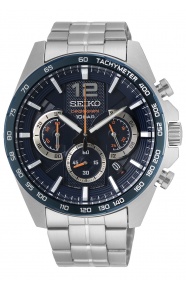 Seiko ∅43,9 mm - 10 ATM, Esfera azul, correa de piel de vaca - SSB345P1