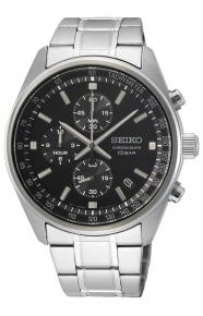Seiko ∅41,5 mm - 10 ATM, Esfera negra - SSB379P1