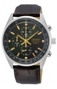 Seiko ∅41,5 mm - 10 ATM, Esfera verde, correa de piel de vaca - SSB385P1
