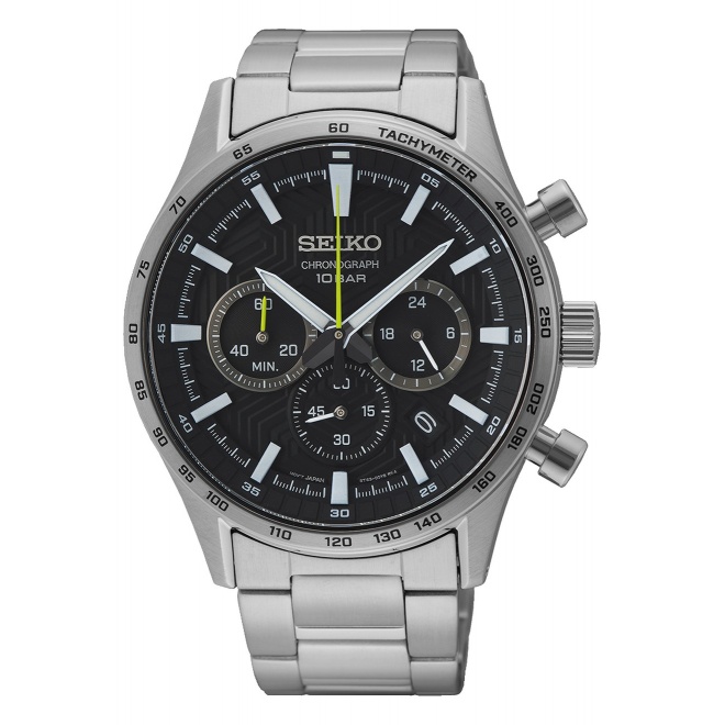 Seiko ∅43 mm - 10 ATM, Esfera negra - SSB413P1