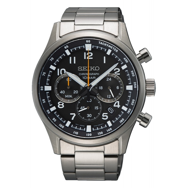 Seiko ∅43 mm - 10 ATM, Esfera negra - SSB447P1