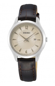 Seiko ∅29,9 mm - 10 ATM, Esfera champán, correa de piel de vaca - SUR427P1