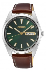 Seiko ∅40,2 mm - 10 ATM, Esfera verde, correa de piel de vaca - SUR449P1