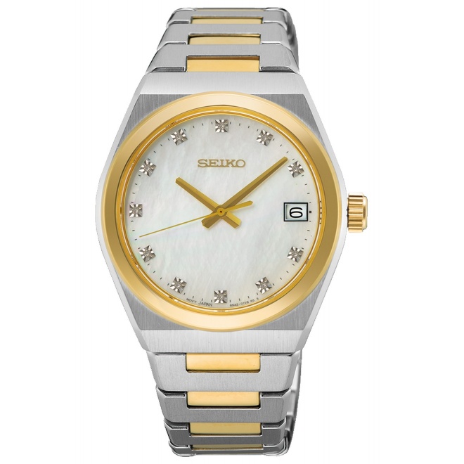 Seiko ∅34 mm - 10 ATM, Esfera nácar blanco - SUR604P1