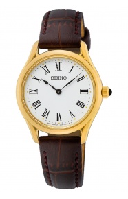 Seiko ∅29 mm - 5 ATM, Esfera blanca, correa de piel de vaca - SWR072P1