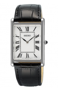 Seiko ∅27,2 mm - 5 ATM, Esfera blanca, correa de piel de vaca - SWR103P1
