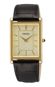 Seiko ∅27,2 mm - 5 ATM, Esfera champán, correa de piel de vaca - SWR106P1