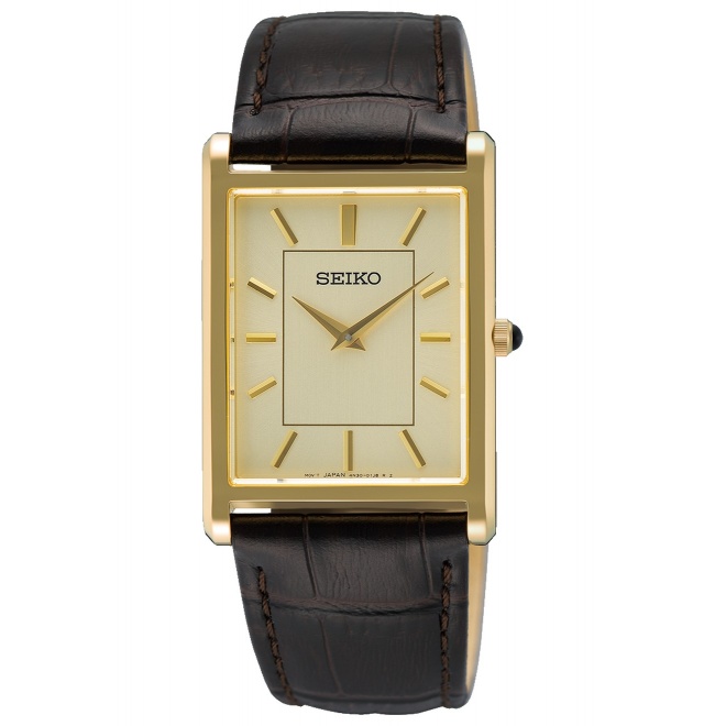 Seiko ∅27,2 mm - 5 ATM, Esfera champán, correa de piel de vaca - SWR106P1
