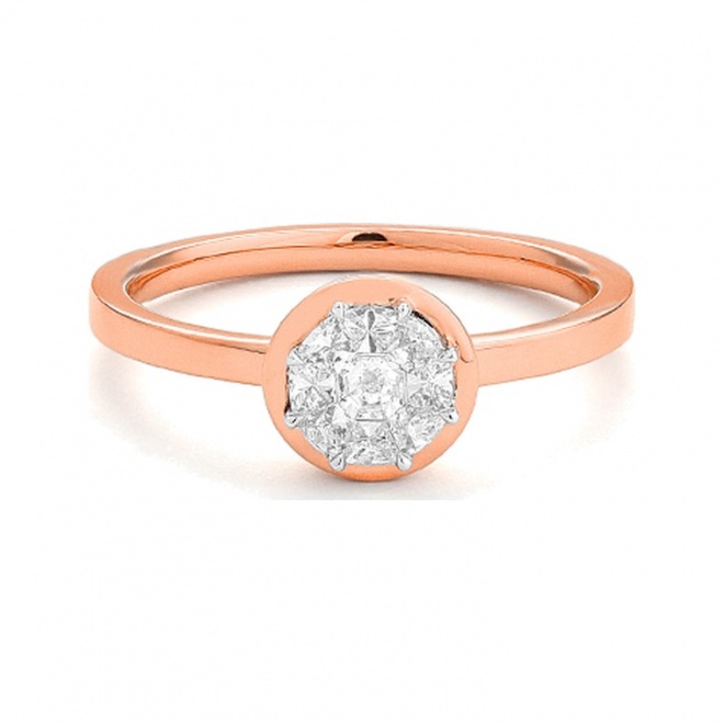 Anillo de oro de 18 Kt con diamantes de 0,35 a 0,55 ct