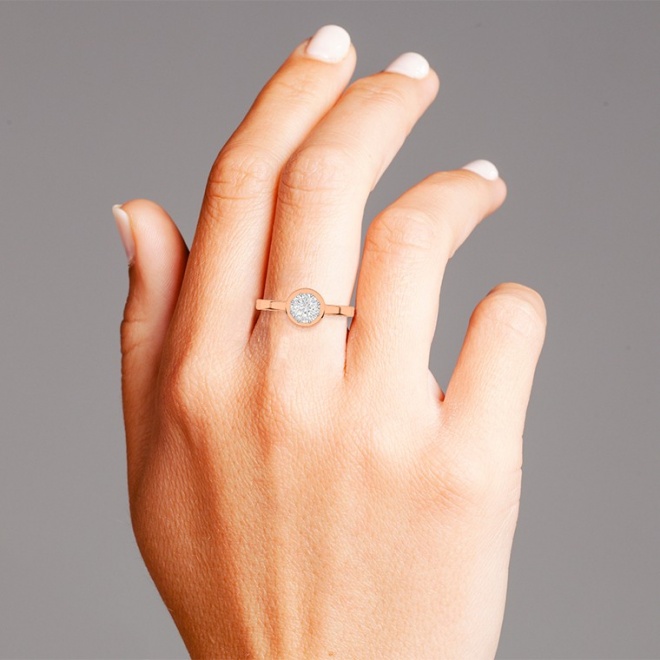 Anillo de oro de 18 Kt con diamantes de 0,35 a 0,55 ct