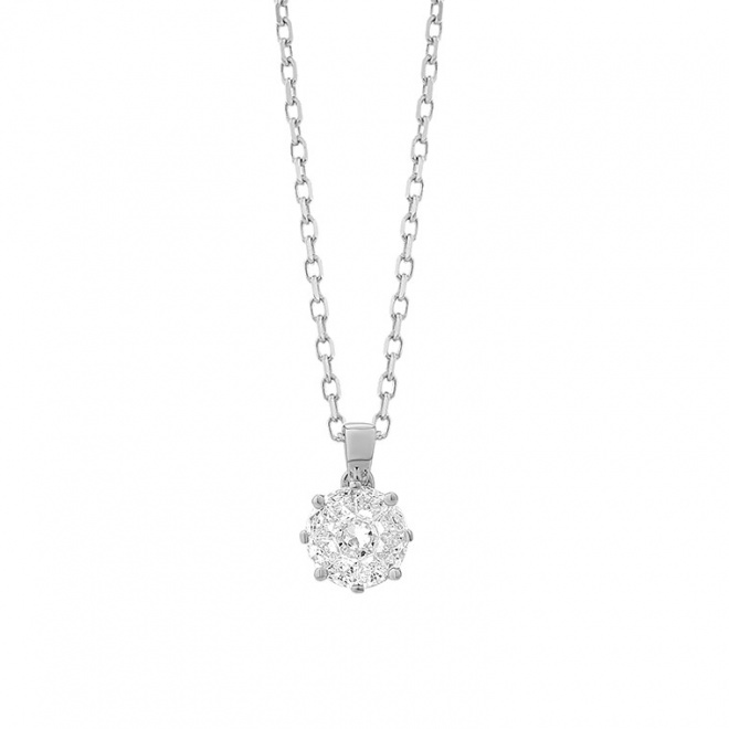 Colgante de oro blanco de 18 Kt con diamantes de 0,35 a 0,95 ct